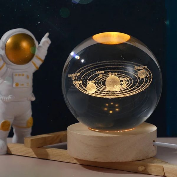 3d Galaxy Crystal Ball Night Light
