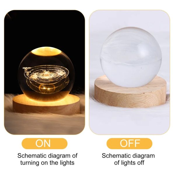 3d Galaxy Crystal Ball Night Light