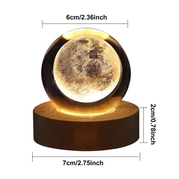 3d Galaxy Crystal Ball Night Light