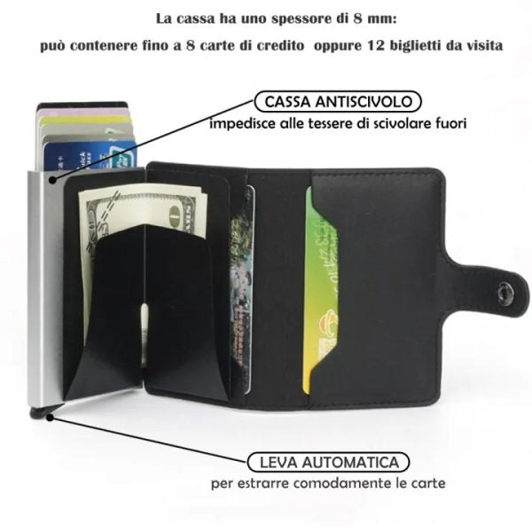 Leather Wallet & Pop Up Card Holder For Men And Women (random Color)