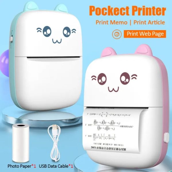 Mini Portable Pocket Thermal Printer (Random Color)