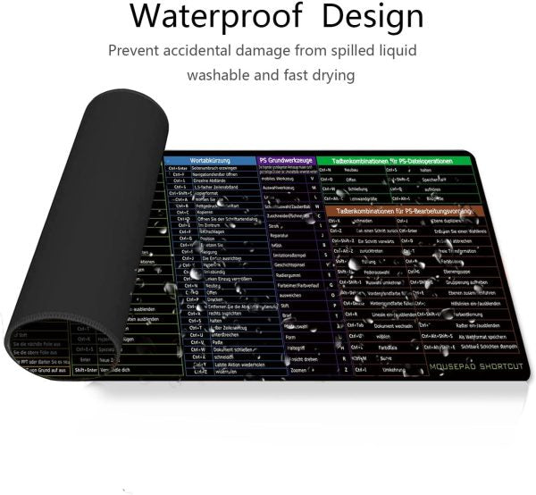 Shortcut Keyboard Mat (30*80cm) Office Software Shortcuts Pattern For Gamer, Office, Home (Premium Quality)