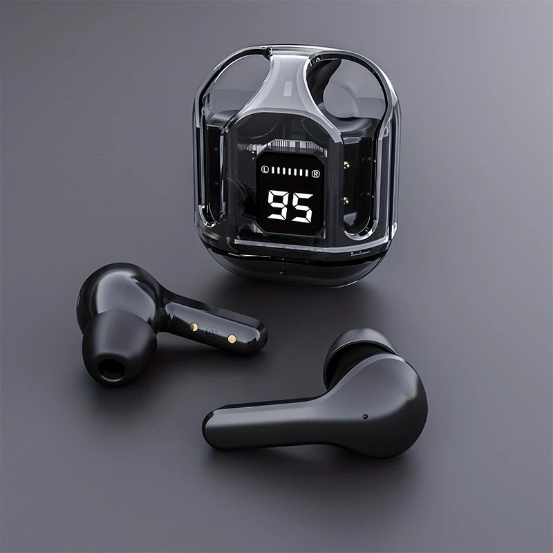 Air31 Wireless Earbuds Transparent With Deep Bass & Battery Display (Imported)