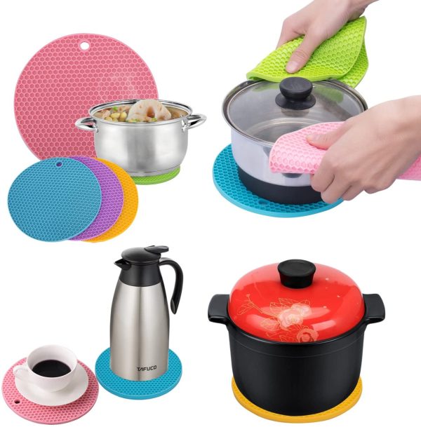 2pcs/4psc/6psc Multifunction Heat Resistant Silicone Mat Nonslip Pads Pot Holder Table Place Mat (random Color)