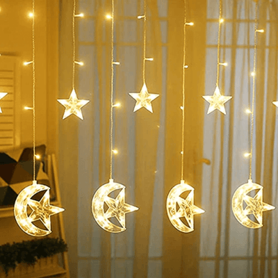 Moon & Stars Fairy Lights for Ramadan and Eid Decoration and Celebration