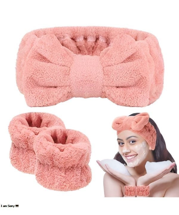 Pamper Yourself: 3-Piece Spa Headband and Wristband Set