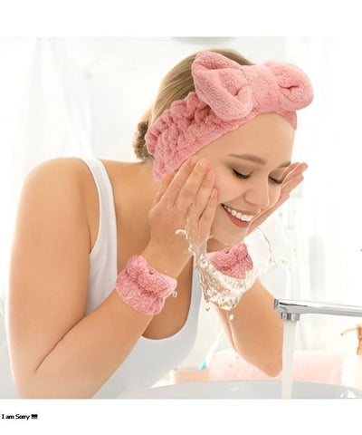 Pamper Yourself: 3-Piece Spa Headband and Wristband Set
