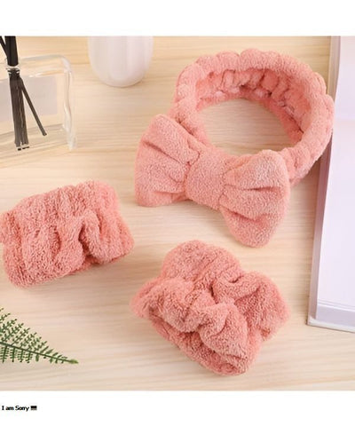 Pamper Yourself: 3-Piece Spa Headband and Wristband Set