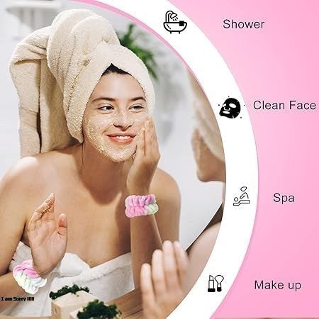 Pamper Yourself: 3-Piece Spa Headband and Wristband Set