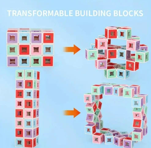 3d Blocks Puzzle Cube Transform Movable Shape Building Blocks – 180 Pieces