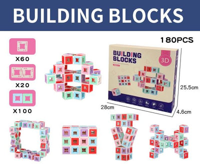 3d Blocks Puzzle Cube Transform Movable Shape Building Blocks – 180 Pieces