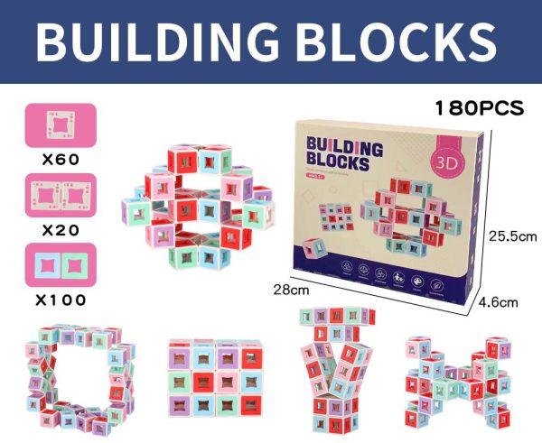 3d Blocks Puzzle Cube Transform Movable Shape Building Blocks – 180 Pieces