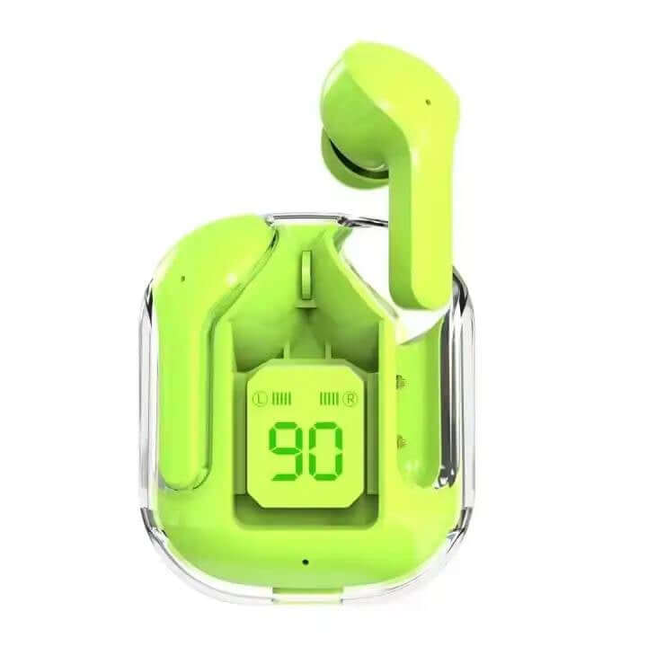 Air31 Wireless Earbuds Transparent With Deep Bass & Battery Display (Imported)