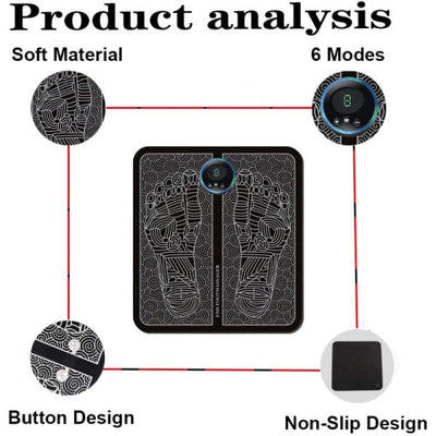 Ems Foot Massager Mat Electric Usb Charging Smart Display Ten Acupuncture Feet Cushion Blood Circulation Pad Health Care Home – With Box