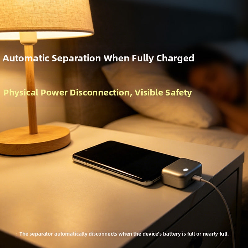 Smart Full Charge Separator Charging Protector Auto Power Off Fire-resistant PC Type-C 5V-28V Input 0-5A Output