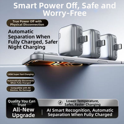 Smart Full Charge Separator Charging Protector Auto Power Off Fire-resistant PC Type-C 5V-28V Input 0-5A Output