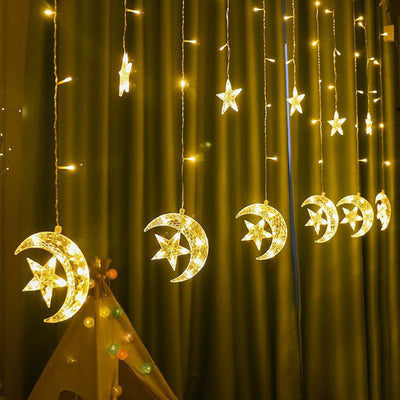 Moon & Stars Fairy Lights for Ramadan and Eid Decoration and Celebration