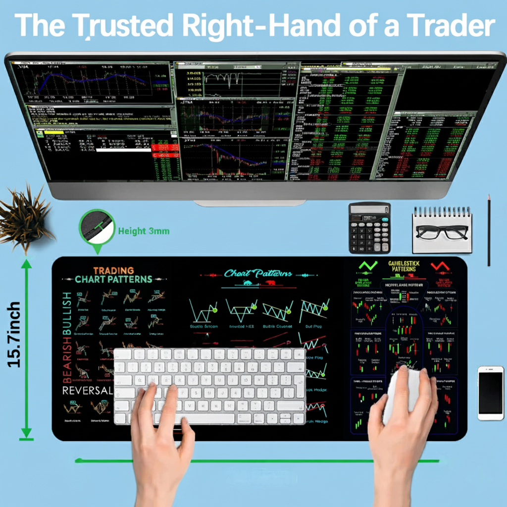 Master Trading Chart Candlestick Pattern Desk Mat Forex Crypto Stock Market