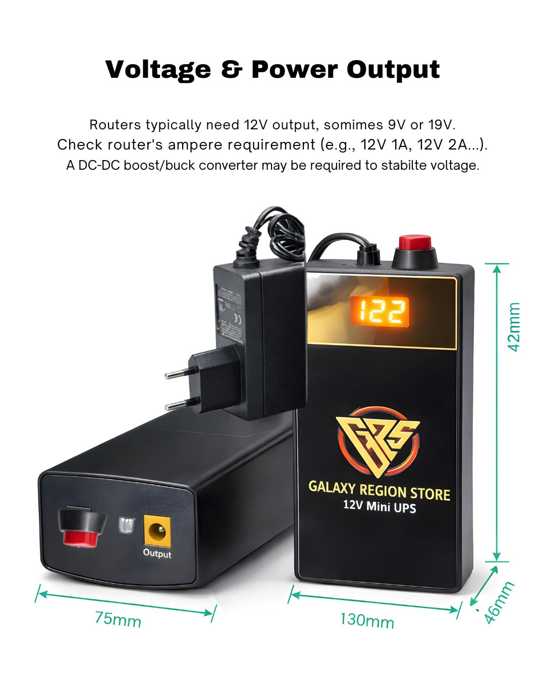 12V wifi router mini UPS 20000 mAH