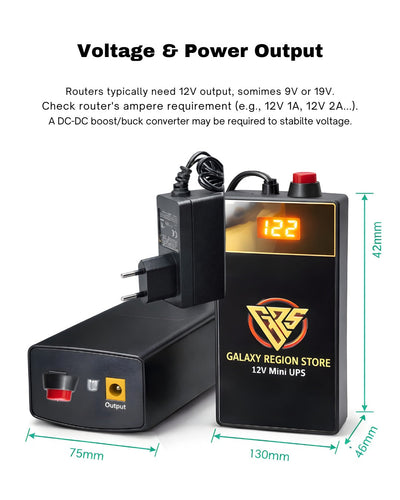12V wifi router mini UPS 20000 mAH
