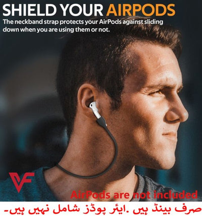 Anti Lost Silicone Earphone Rope Holder Cable For Airpods Strap (combo Deal 1 Black X 1 White )
