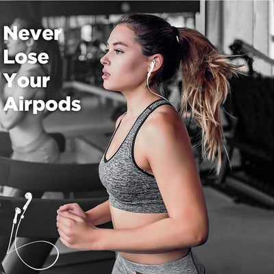 Anti Lost Silicone Earphone Rope Holder Cable For Airpods Strap (combo Deal 1 Black X 1 White )