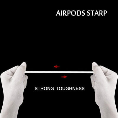 Anti Lost Silicone Earphone Rope Holder Cable For Airpods Strap (combo Deal 1 Black X 1 White )