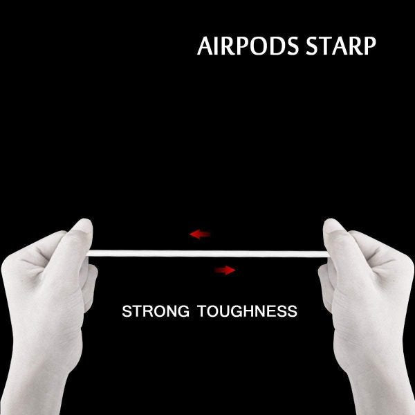 Anti Lost Silicone Earphone Rope Holder Cable For Airpods Strap (combo Deal 1 Black X 1 White )