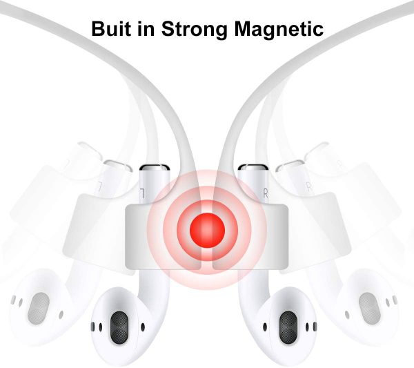 Anti Lost Silicone Earphone Rope Holder Cable For Airpods Strap (combo Deal 1 Black X 1 White )
