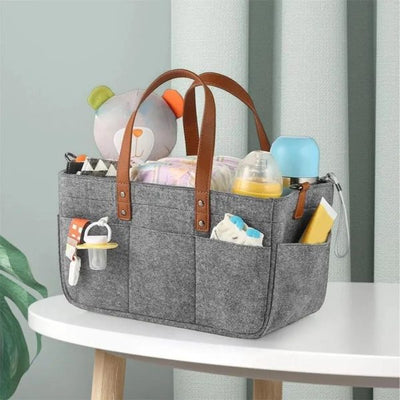 Foldable Travel Felt Storage Bag Baby Diaper Caddy Organizer - with Random Colors