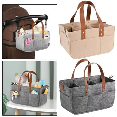 Foldable Travel Felt Storage Bag Baby Diaper Caddy Organizer - with Random Colors