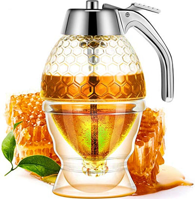 Honey Juice Syrup Dispenser Pot Jar For Kitchen Bee Drip Storage -  With Premium Quality