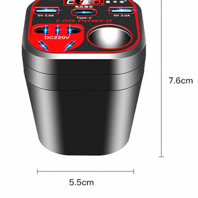 Car Charger Multificer 12v 24v 220 type v c Fast charging 3 USB Socket