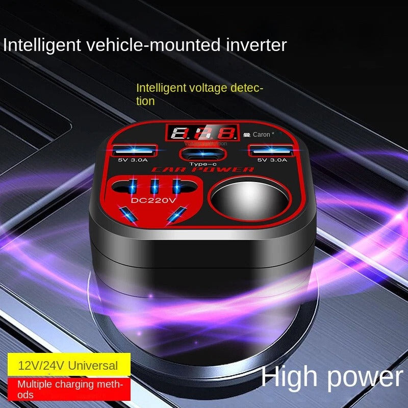 Car Charger Multificer 12v 24v 220 type v c Fast charging 3 USB Socket