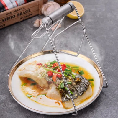 Stainless Steel Multifunctional Hot Plate Clip Dish Tray Bowl Holder