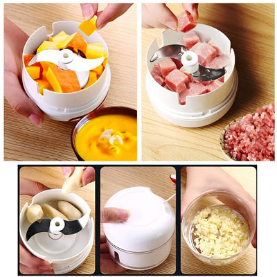 Mini Hand-Powered Meat Grinder & Food Chopper