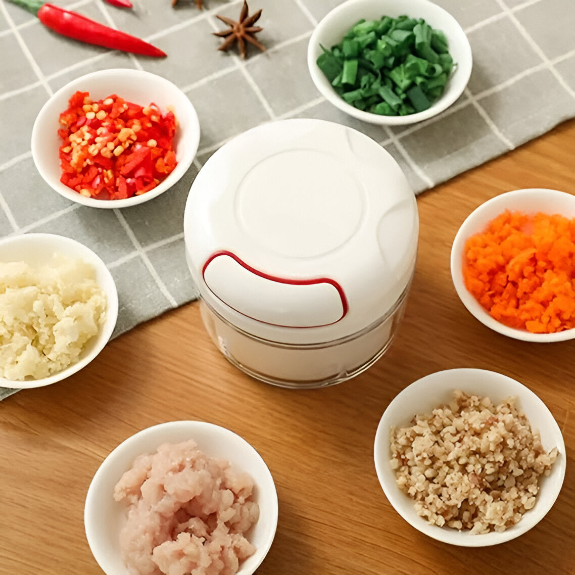 Mini Hand-Powered Meat Grinder & Food Chopper