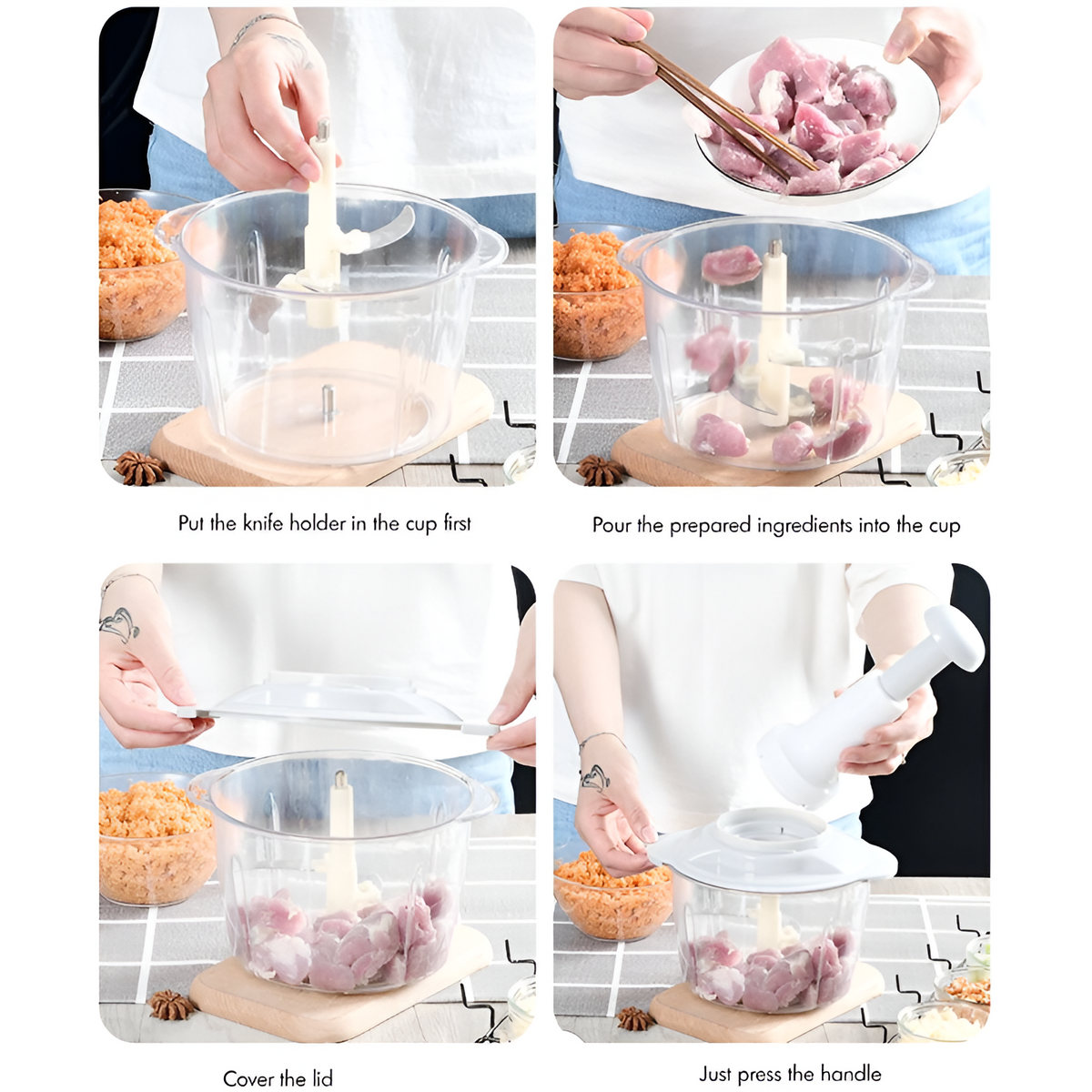 Manual Hand Push Vegetable Chopper