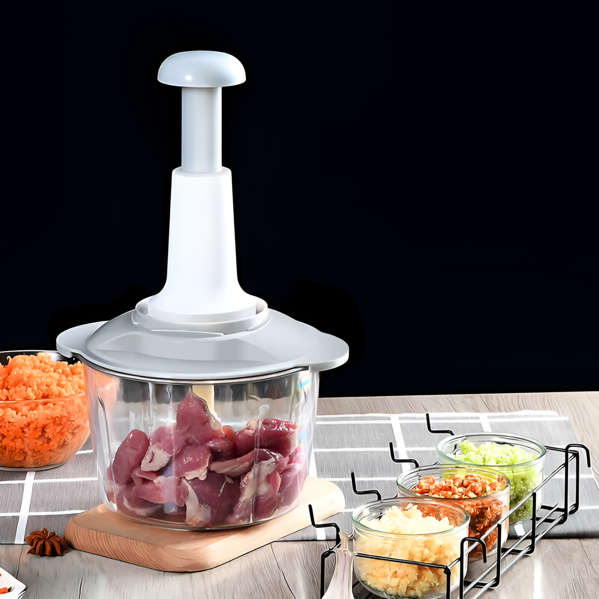 Manual Hand Push Vegetable Chopper