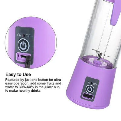 Portable Mini Electric 6 Blade Juicer USB Charging Smoothie Milkshake Maker (random Colors)