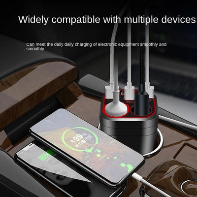 Car Charger Multificer 12v 24v 220 type v c Fast charging 3 USB Socket